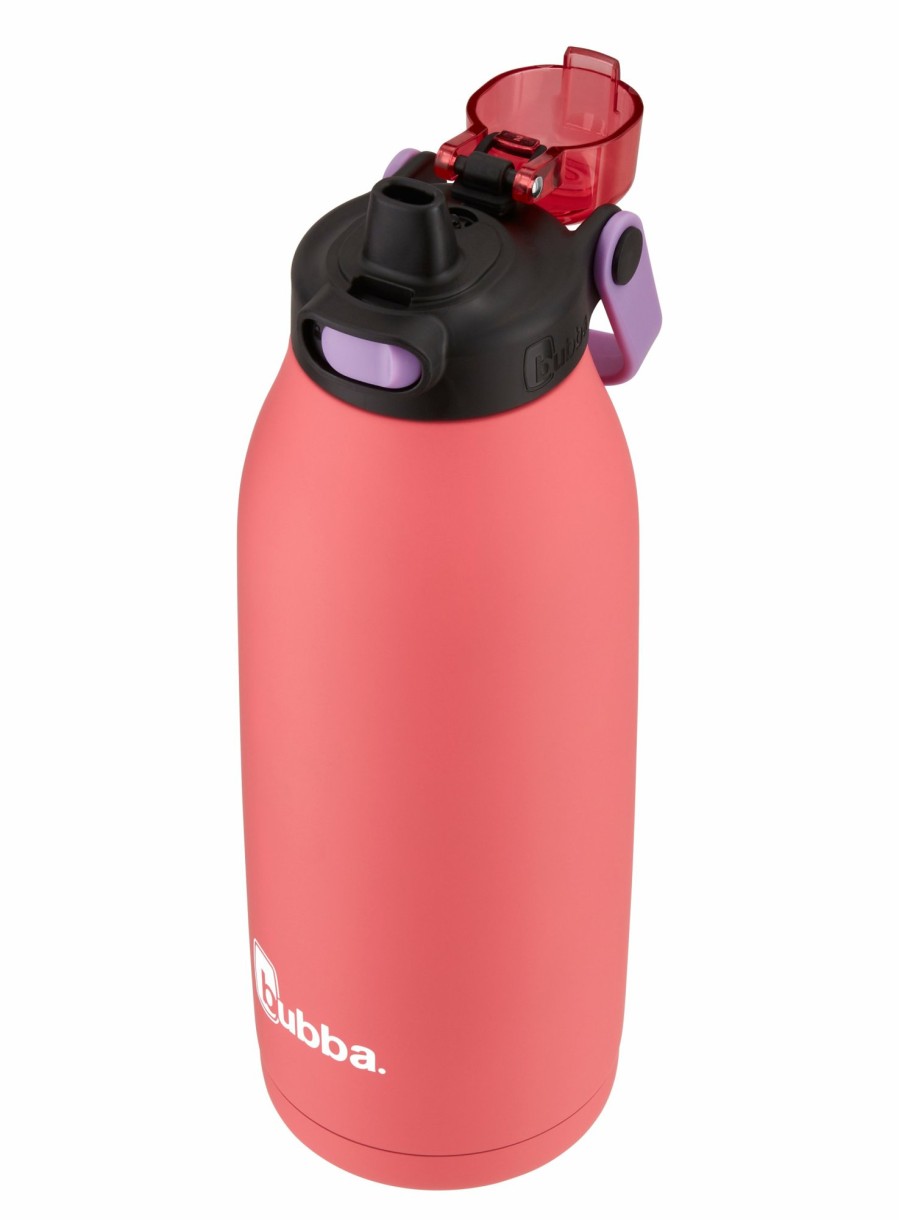 Coleman Bubba Radiant Stainless Steel Rubberized Water Bottle With Straw, 40 Oz., Electric Berry Tailgate Must-Haves