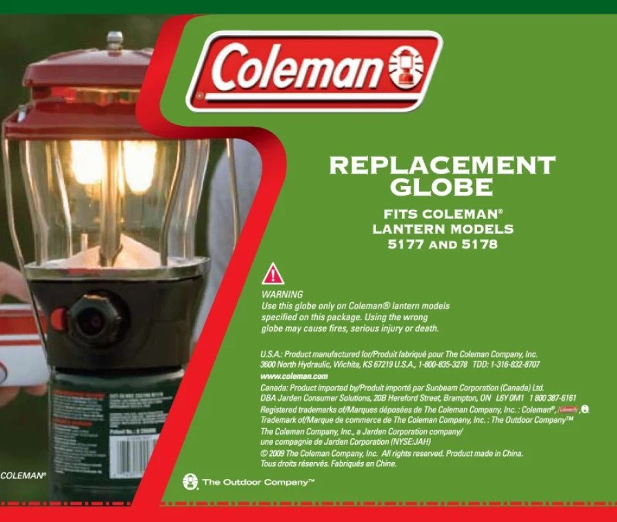 Coleman Replacement Lantern Globe Lighting Parts