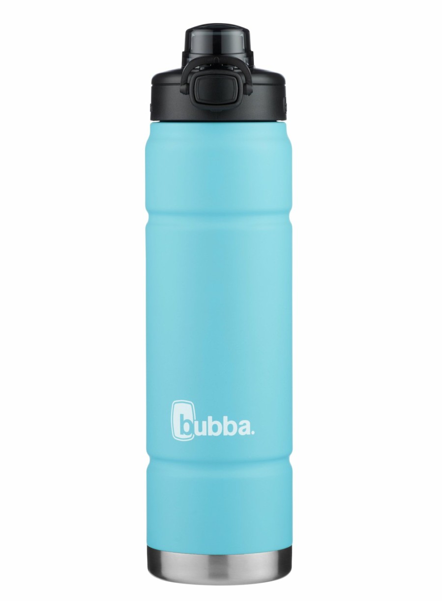 Coleman Bubba Stainless Steel Trailblazer Rubberized Water Bottle With Straw, 24 Oz., Pool Blue Tailgate Must-Haves