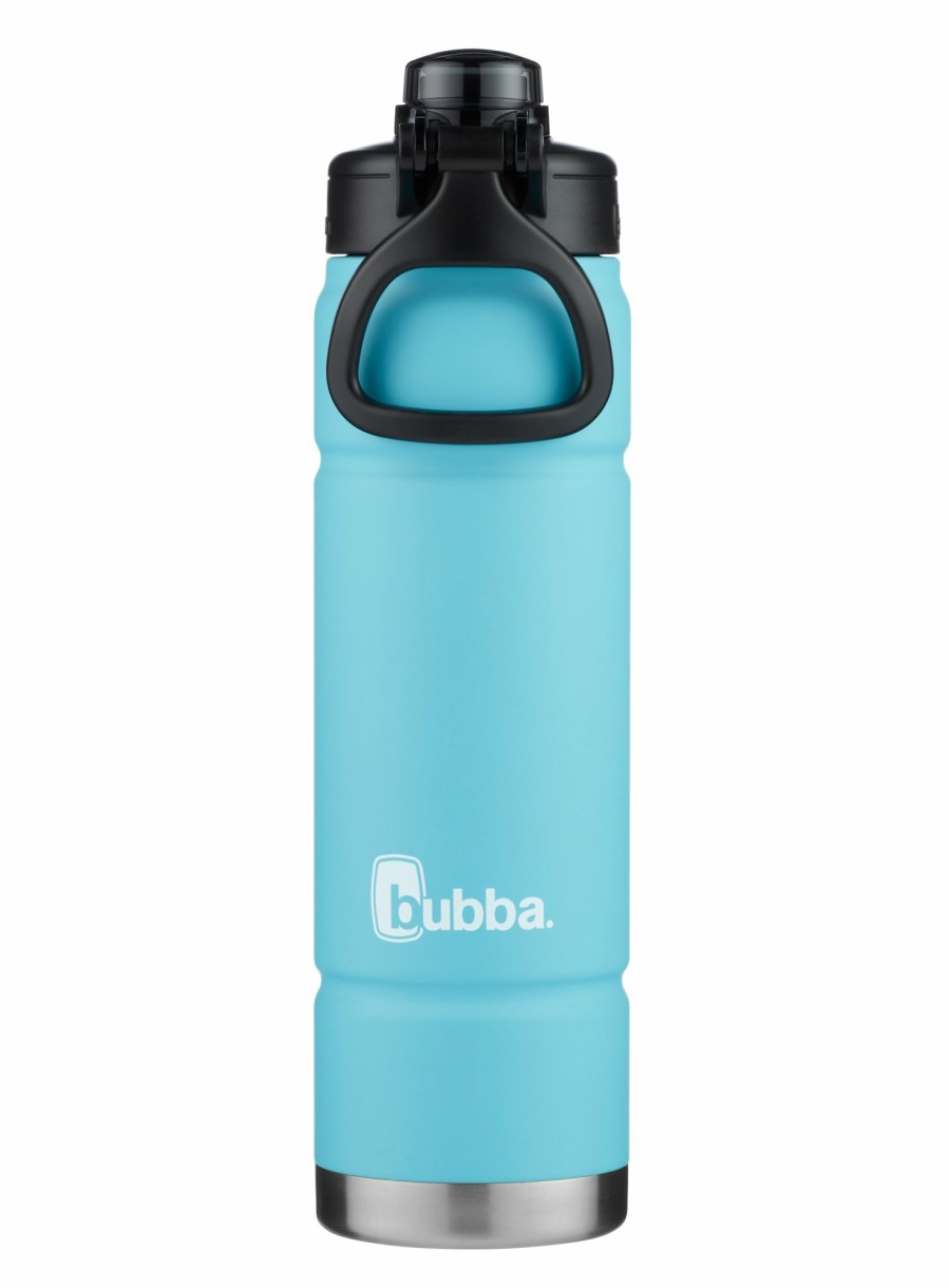 Coleman Bubba Stainless Steel Trailblazer Rubberized Water Bottle With Straw, 24 Oz., Pool Blue Tailgate Must-Haves