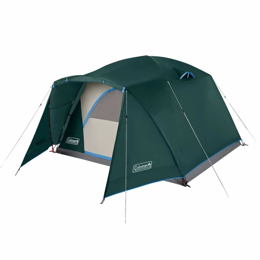 Coleman Skydome 6-Person Camping Tent With Full-Fly Vestibule, Evergreen Dome Tents