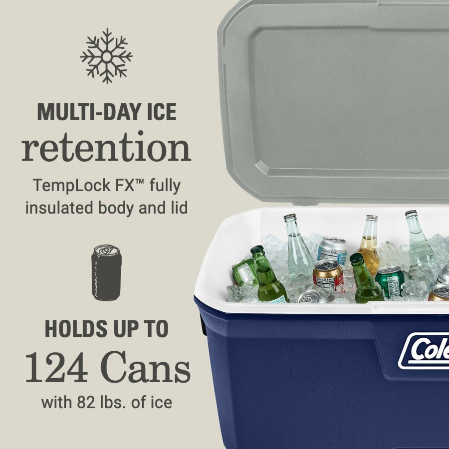 Coleman 316 Series 150-Quart Hard Cooler On The Sidelines