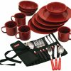 Coleman 24-Piece Enamel Dinnerware Set Kitchen Essentials