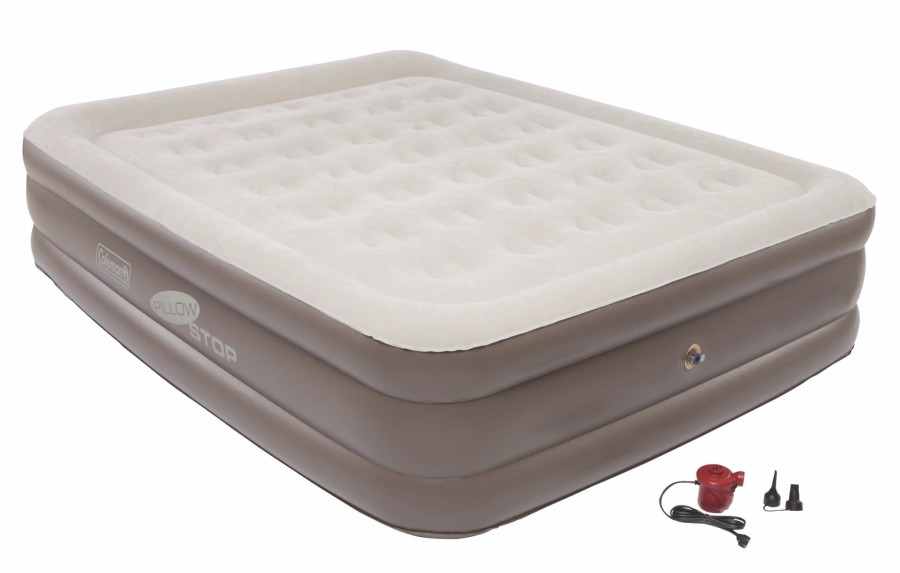 Coleman Supportrest Plus Pillowstop Double High Airbed With Pump Queen Emergency Prep