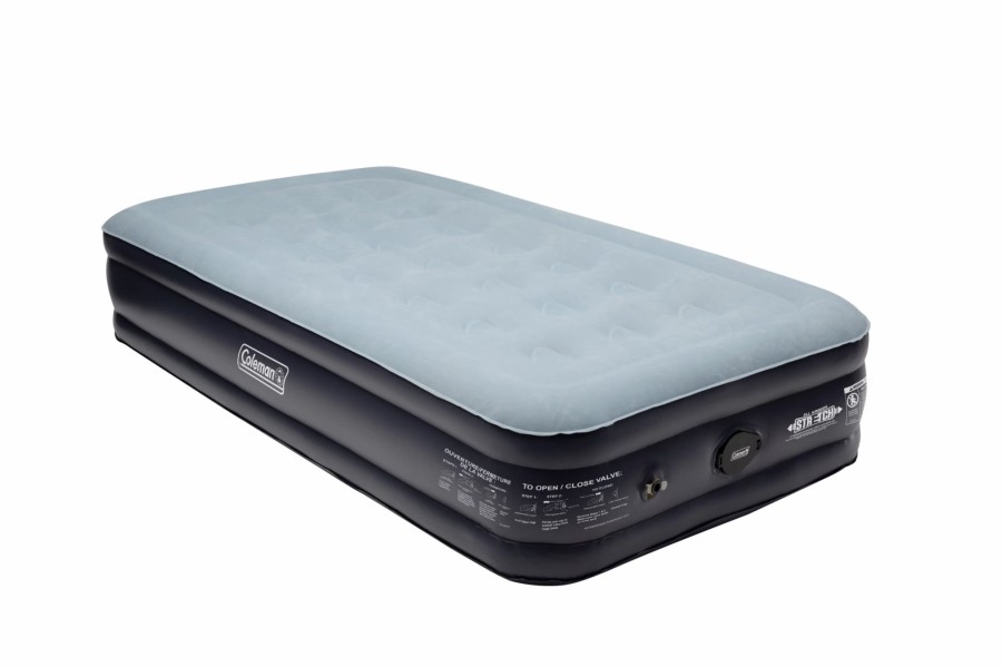 Coleman Supportrest Double-High Airbed With Built-In Rechargeable Pump Twin Airbeds & Pumps