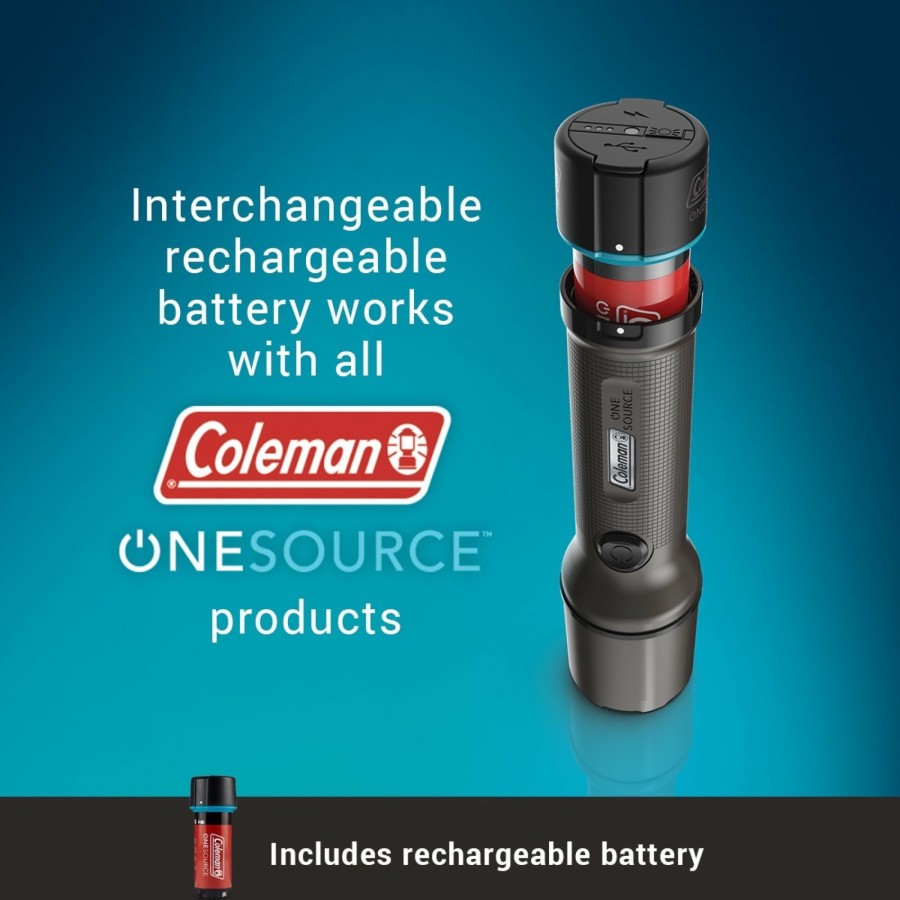 Coleman Onesource 1000 Lumens Led Flashlight & Rechargeable Lithium-Ion Battery Emergency Prep