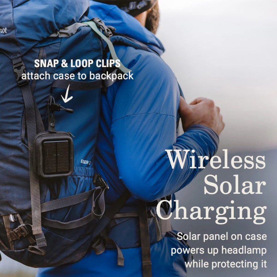 Coleman Peak1 Wireless Solar Charging Case + 450 Lumen Rechargeable Headlamp Solar Lighting