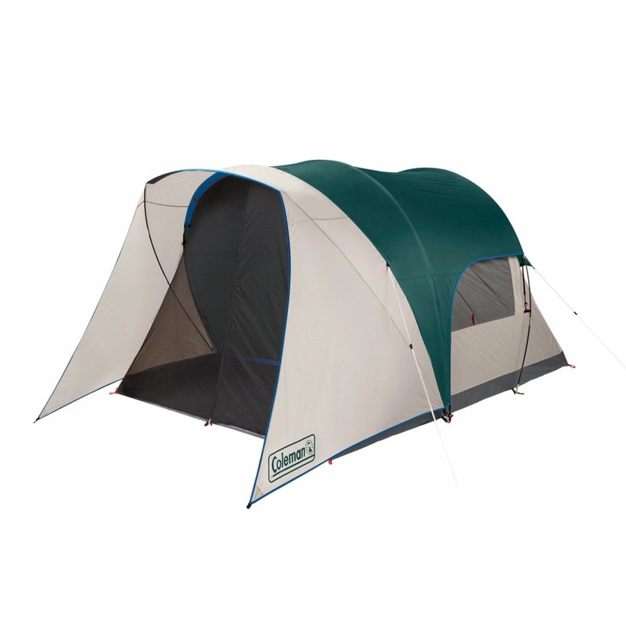 Coleman 4-Person Cabin Tent With Screened Porch, Evergreen Cabin Tents