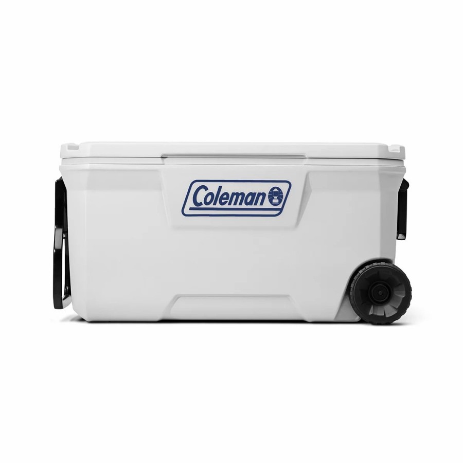 Coleman 316 Series 100-Quart Marine Wheeled Cooler On The Sidelines