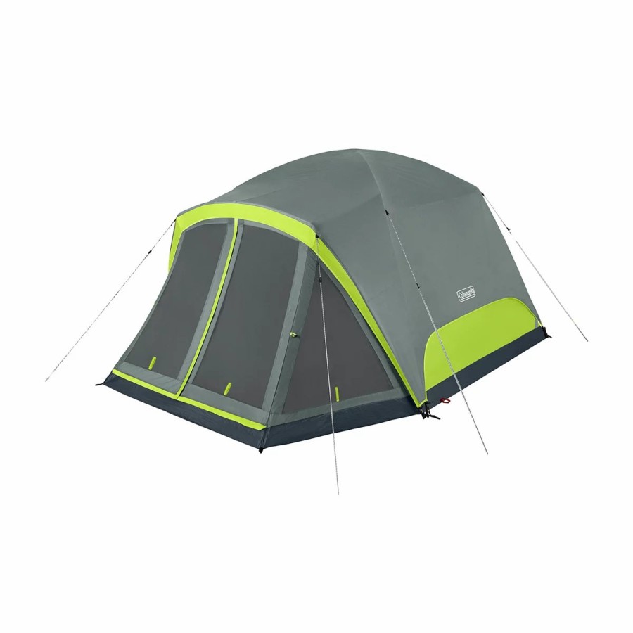 Coleman Skydome 6-Person Camping Tent With Screen Room, Rock Grey Dome Tents