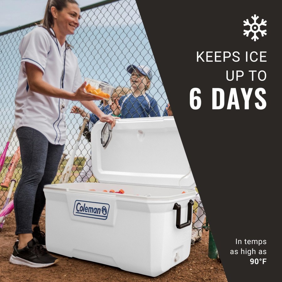 Coleman 316 Series 120-Quart Marine Hard Cooler On The Sidelines