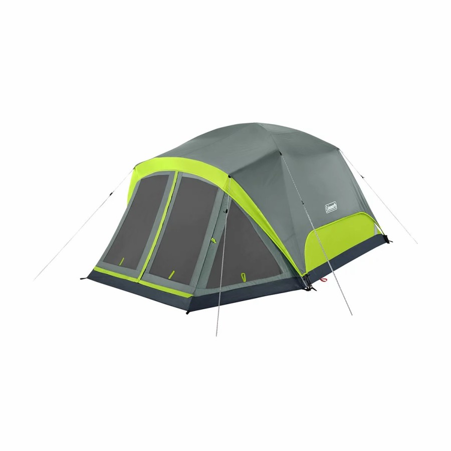 Coleman Skydome 4-Person Camping Tent With Screen Room, Rock Grey Dome Tents