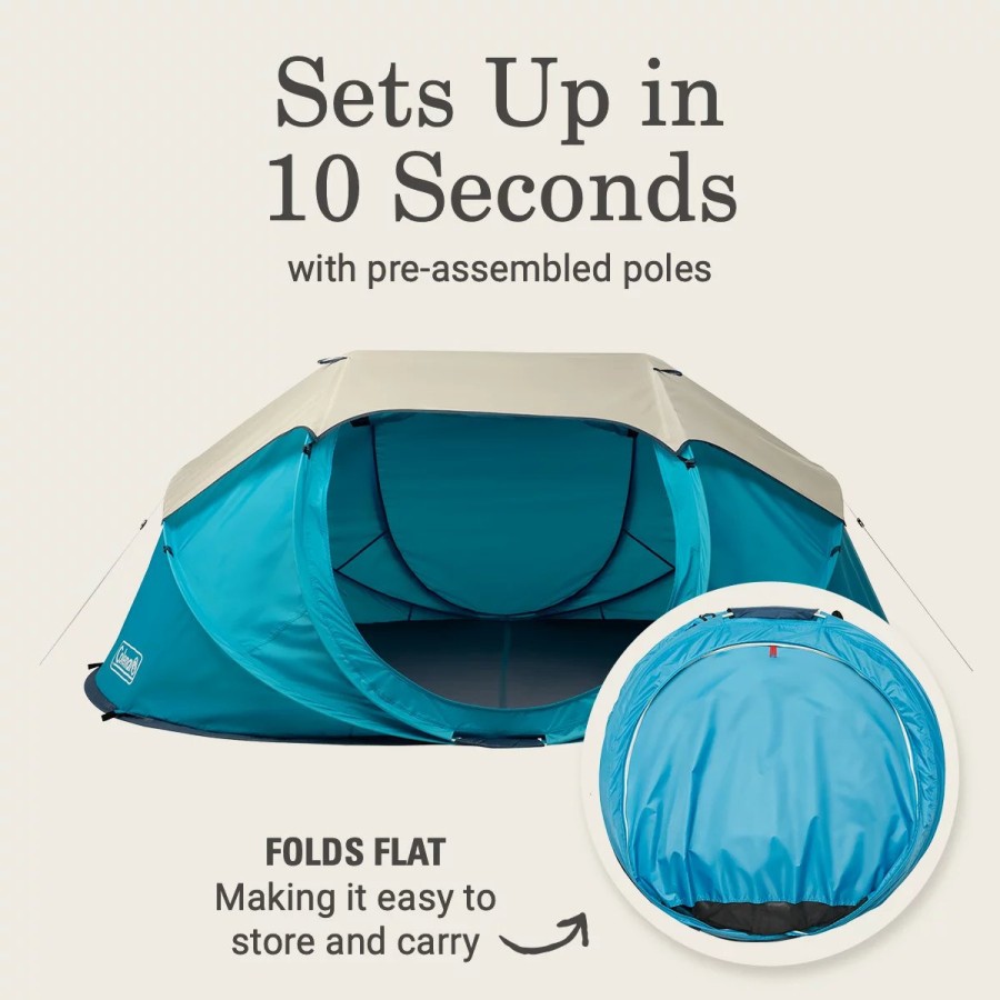 Coleman 4-Person Camp Burst Pop-Up Tent Dome Tents