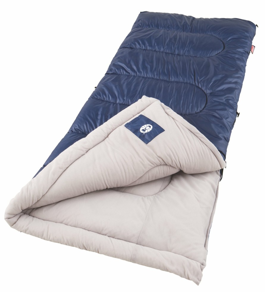 Coleman Brazos 30°F Sleeping Bag, Blue Rectangle