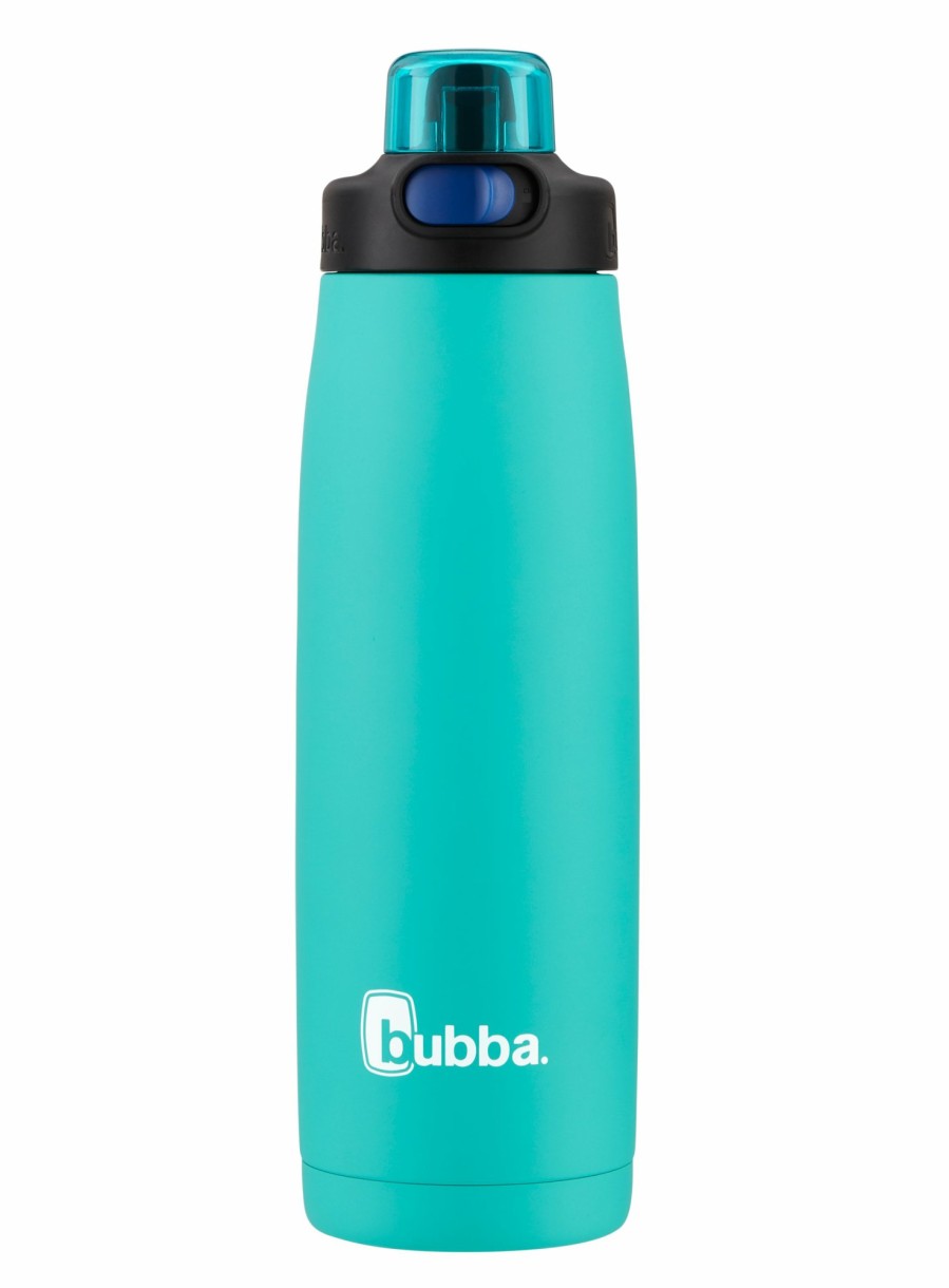 Coleman Bubba Radiant Stainless Steel Rubberized Water Bottle With Straw, 24 Oz., Island Teal Tailgate Must-Haves