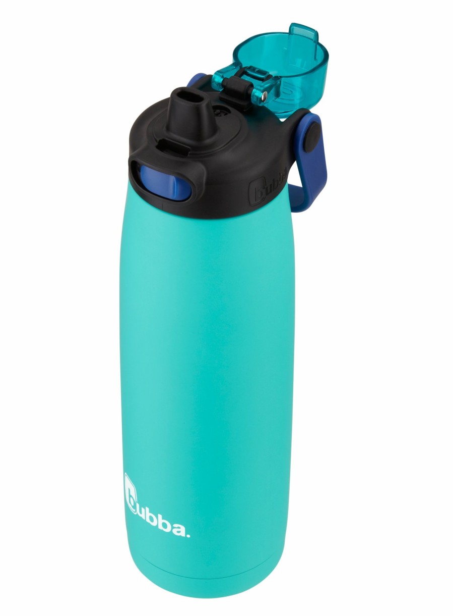 Coleman Bubba Radiant Stainless Steel Rubberized Water Bottle With Straw, 24 Oz., Island Teal Tailgate Must-Haves