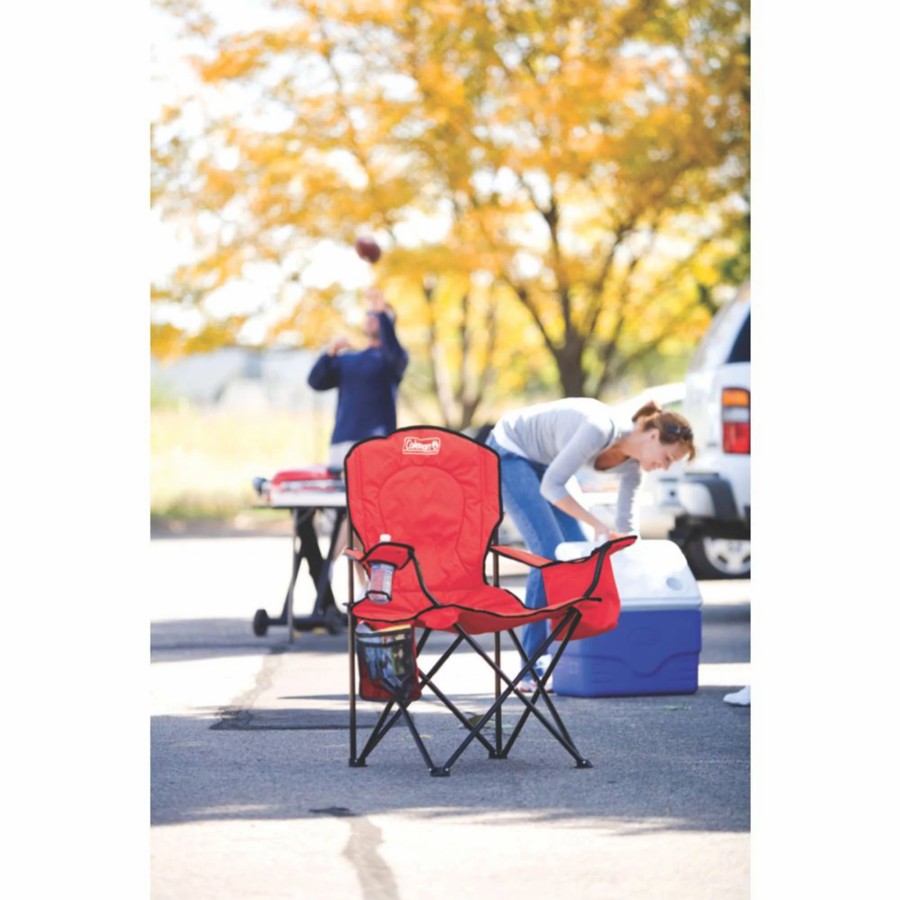 Coleman Cooler Quad Chair On The Sidelines