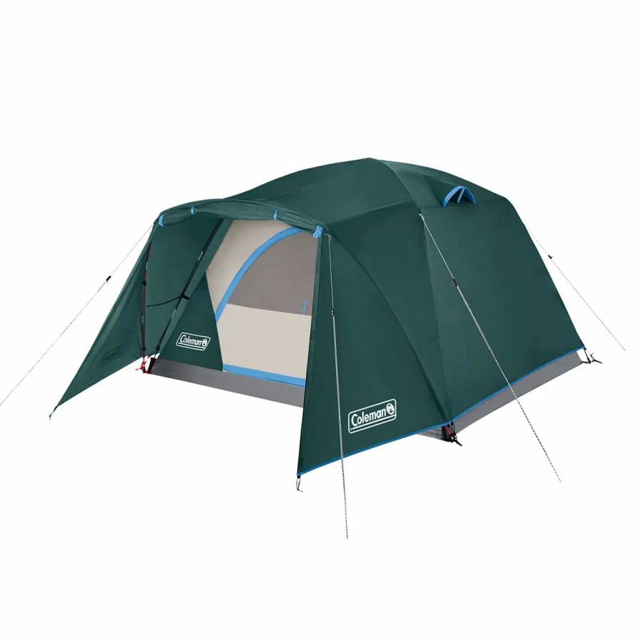 Coleman Skydome 4-Person Camping Tent With Full-Fly Vestibule, Evergreen Dome Tents